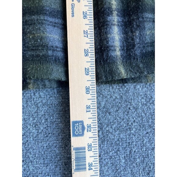 John Wayne 2XL Green & Gray Plaid Pullover Shirt With Leather Trim Wool Blend - Picture 5 of 8